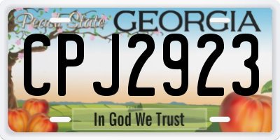 GA license plate CPJ2923