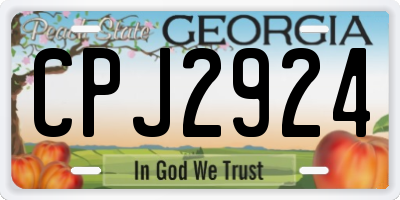 GA license plate CPJ2924