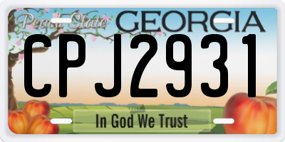 GA license plate CPJ2931