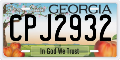 GA license plate CPJ2932