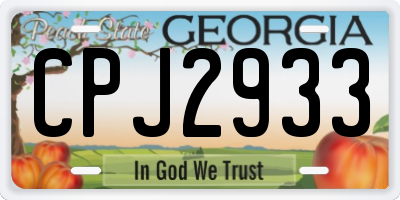 GA license plate CPJ2933