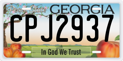 GA license plate CPJ2937