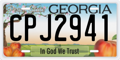 GA license plate CPJ2941