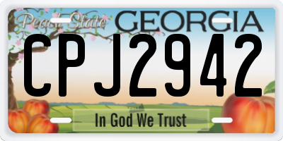 GA license plate CPJ2942