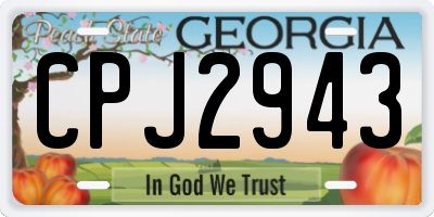GA license plate CPJ2943