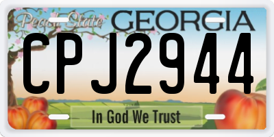 GA license plate CPJ2944