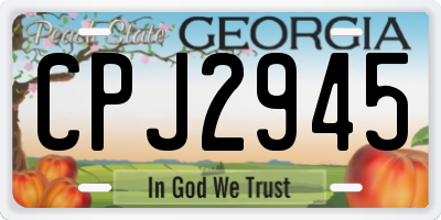 GA license plate CPJ2945