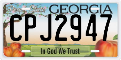 GA license plate CPJ2947