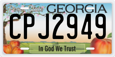 GA license plate CPJ2949