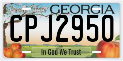 GA license plate CPJ2950
