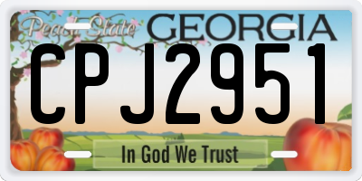 GA license plate CPJ2951