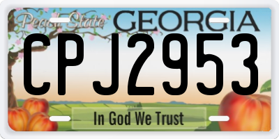 GA license plate CPJ2953