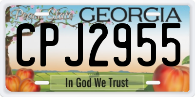 GA license plate CPJ2955