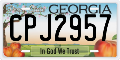 GA license plate CPJ2957