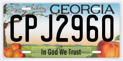 GA license plate CPJ2960