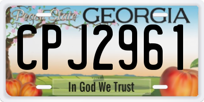 GA license plate CPJ2961