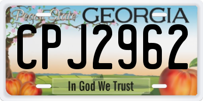 GA license plate CPJ2962