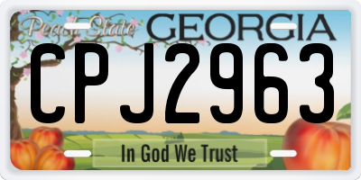 GA license plate CPJ2963