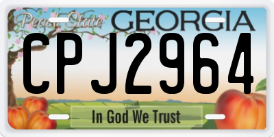 GA license plate CPJ2964