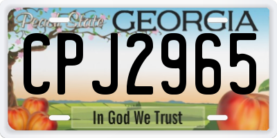 GA license plate CPJ2965