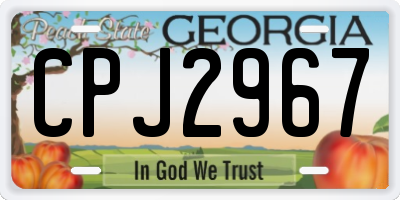 GA license plate CPJ2967