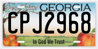 GA license plate CPJ2968