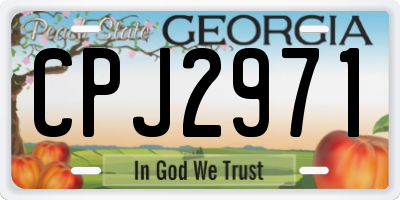 GA license plate CPJ2971