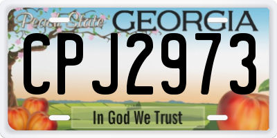 GA license plate CPJ2973