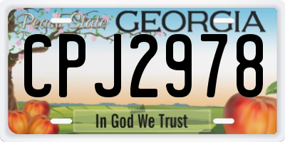 GA license plate CPJ2978