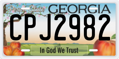 GA license plate CPJ2982