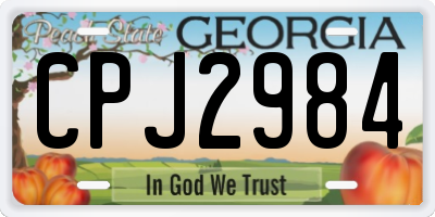 GA license plate CPJ2984