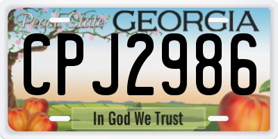 GA license plate CPJ2986