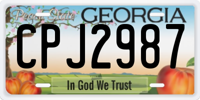 GA license plate CPJ2987