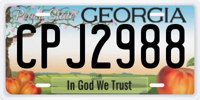 GA license plate CPJ2988