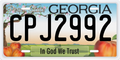 GA license plate CPJ2992
