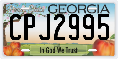 GA license plate CPJ2995