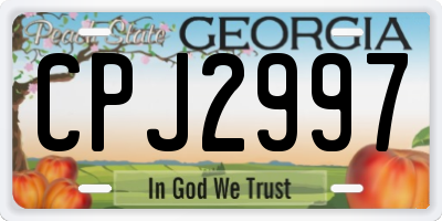 GA license plate CPJ2997
