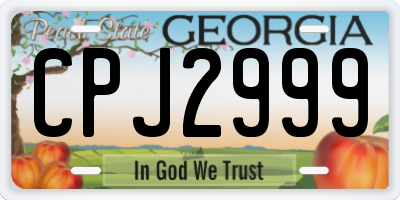 GA license plate CPJ2999