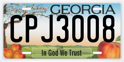 GA license plate CPJ3008