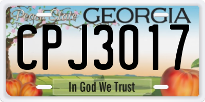 GA license plate CPJ3017