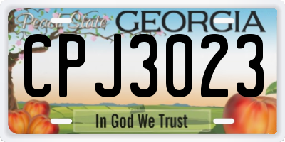 GA license plate CPJ3023