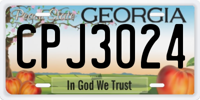 GA license plate CPJ3024