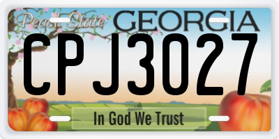 GA license plate CPJ3027