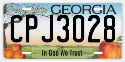 GA license plate CPJ3028