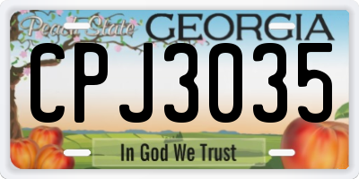 GA license plate CPJ3035