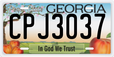 GA license plate CPJ3037