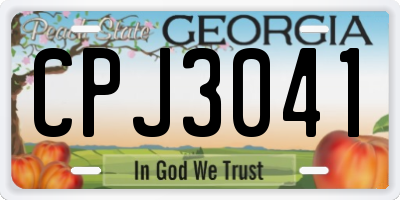 GA license plate CPJ3041