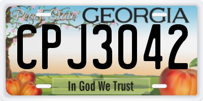GA license plate CPJ3042