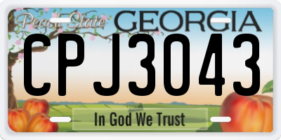 GA license plate CPJ3043