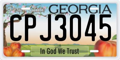 GA license plate CPJ3045
